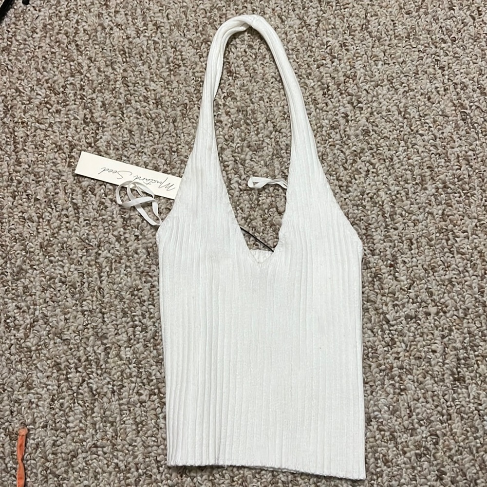 brand new halter white tank top